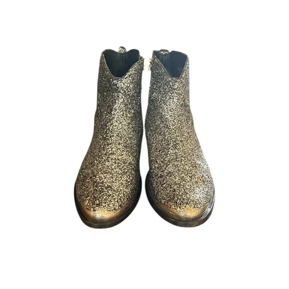 Golden Goose Glitter Sparkling Silver Western Ankle Booties - Picture 4 of 11